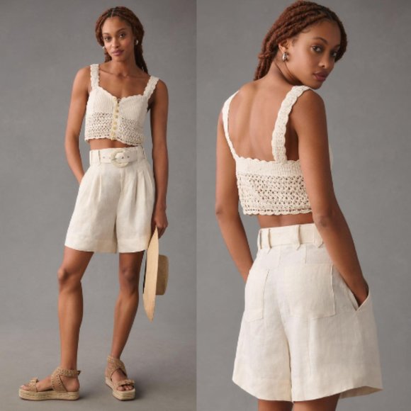 FARM Rio Cream High-Waisted Shorts - Picture 4 of 13